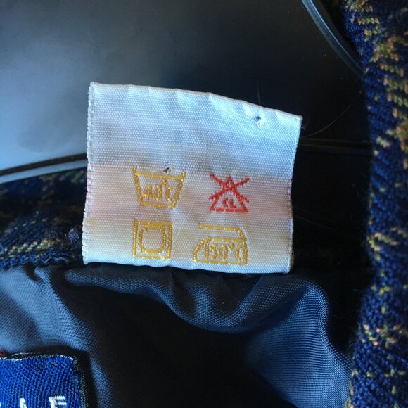 GORDIE HOWE Button Shirt L VINTAGE blue brown plaid embroidered - Picture 11 of 14